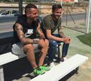 Saúl y Aarón Ñíguez estuvieron en el entrenamiento del Elche