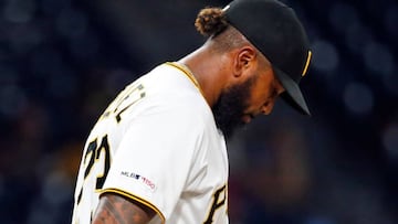 Felipe Vazquez de Pittsburgh Pirates durante el juego contra Miami Marlins en PNC Park, Pittsburgh, Pennsylvania. Septiembre 03, 2019.