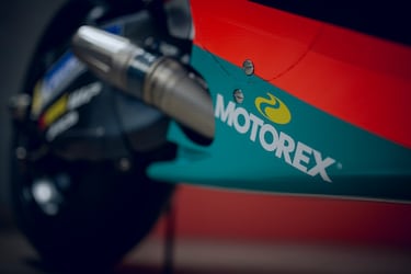 Detalle de la KTM RC16, la motocicleta con la que la marca austriaca buscará vencer a Ducati tras un dominio de 5 años por parte de la marca italiana.