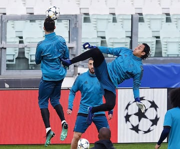 Cristiano Ronaldo, Karim Benzema y Keylor Navas.