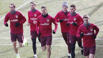 Lucas fue la novedad en el entrenamiento del Atlético