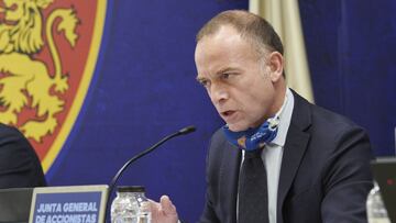 Christian Lapetra, durante la Junta General de Accionistas del Real Zaragoza.