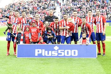 El once inicial del Atlético.




