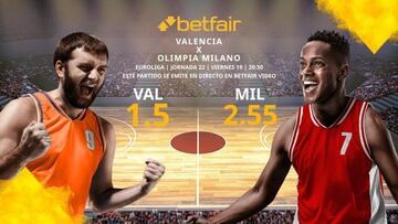 Valencia Basket vs. Armani Milán: horario, TV, estadísticas, clasificación y pronósticos