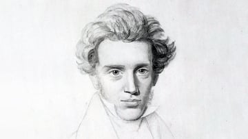 Fotografi efter blyantstegning udført ca. 1840 af N. C. Kierkegaard
Soren Kierkegaard