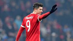 Lewandowski, en el partido del Bayern contra el Besiktas de octavos de la Champions. 