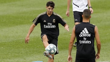 Brahim, en un entrenamiento de la pretemporada.