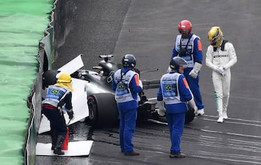Hamilton is human after all: huge crash in Brazil