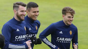 Peybernes, Narv&aacute;ez y Chavarr&iacute;a, en un entrenamiento.