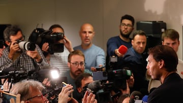 15/11/23 RAFA NADAL DURANTE LA PRESENTACION DE LA CLINICA TENIS TEKNON DE BARCELONA  