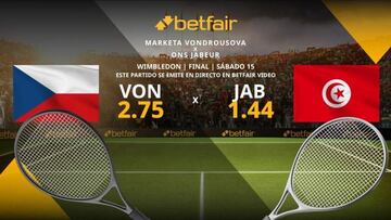 Marketa Vondrousova vs. Ons Jabeur: horario, TV, estadísticas y pronósticos de Wimbledon 2023