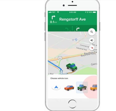 Cómo cambiar la flecha de navegación en Google Maps por el icono de un coche