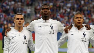 Griezmann, Pogba y Mbappé.