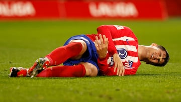 Soccer Football - LaLiga - Sevilla v Atletico Madrid - Estadio Ramon Sanchez Pizjuan, Seville, Spain - February 11, 2024 Atletico Madrid's Alvaro Morata reacts REUTERS/Marcelo Del Pozo