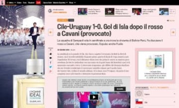 La Gazzetta de Italia, analizó el triunfo de Chile también centrándose en la jugada de Jara a Cavani. La catalogó como provocación.