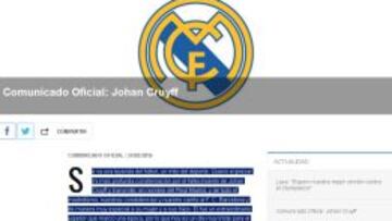 Comunicado del Madrid: "Se va una leyenda, un mito"