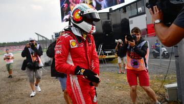 Sebastian Vettel tras abandonar en Alemania.