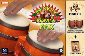 Caja de la versi&oacute;n espa&ntilde;ola de Donkey Konga.