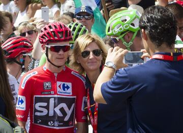 Chris Froome antes de iniciarse la novena etapa de la Vuelta.