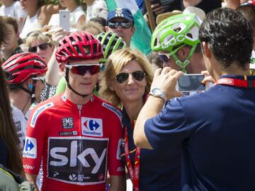 Chris Froome antes de iniciarse la novena etapa de la Vuelta.