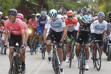 El británico Chris Froome encabezó la primera edición del 'Giro de Rigo' que disputó en Guatapé junto a Rigoberto Urán y otros ciclistas colombianos.