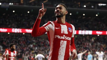 Matheus Cunha celebra su gol al Getafe. 