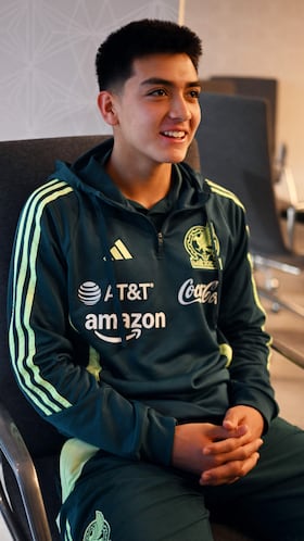 Mexico's midfielder #11 Gilberto Mora, 16, speaks during an interview with AFP in Vina del Mar, Chile on October 6, 2025. He is only 16 years old, but he has already broken records with the Mexican national football team and at his club, and now he is dazzling at the Under-20 World Cup. The next step for Gilberto Mora is Europe, but the important thing is �to triumph there, not just to get there,� he tells AFP. (Photo by RODRIGO ARANGUA / AFP)