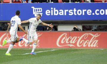 Benzema celebra el 0-1.