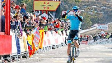 El colombiano Miguel Angel L&oacute;pez se impone en la cuarta etapa de la Volta Ciclista a Catalunya de 2019 entre Llanars y La Molina.