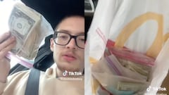 He goes to a fast food restaurant and receives a bag with thousands of dollars in cash instead of his order: “A good person”