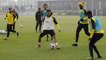 Sahin, durante el entrenamiento del Borussia.