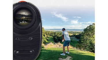 Con medición de distancia y de pendiente, este telémetro láser es imprescindible si juegas al golf