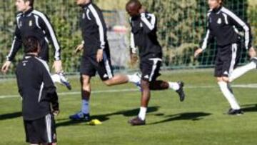 Faubert durante el entrenamiento del pasado martes