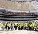 La primera plantilla visitó las obras del Wanda Metropolitano
