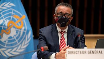 FILE PHOTO: Tedros Adhanom Ghebreyesus, Director General of the World Health Organization (WHO) attends a session on the coronavirus disease (COVID-19) outbreak response of the WHO Executive Board in Geneva, Switzerland, October 5, 2020. Christopher Black/WHO/Handout via REUTERS THIS IMAGE HAS BEEN SUPPLIED BY A THIRD PARTY/File Photo