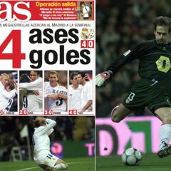 La última vez que Lopetegui encajó goles como futbolista fue la noche más negra de Guti