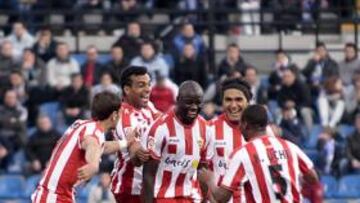 <b>ALEGRÍA. </b>La victoria en Alicante ha devuelto mucha confianza a la plantilla rojiblanca.