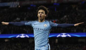 Sané celebrates his goal against Monaco.