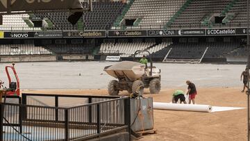 Obras en el estadio de Castalia.