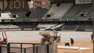 Obras en el estadio de Castalia.