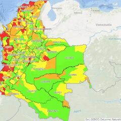 Coronavirus Colombia: mapa de clasificación por municipios según la afectación