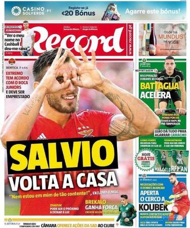En Portugal dan por hecho la llegada de Salvio a Boca