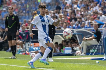 Juan Cruz, como carrilero en Getafe. 