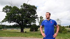 Soccer Football - Euro 2020 - England Press Conference - St. George&#039;s Park, Burton upon Trent, Britain - June 10, 2021 England&#039;s Harry Kane poses after the press conference Pool via REUTERS/Kevin Quigley