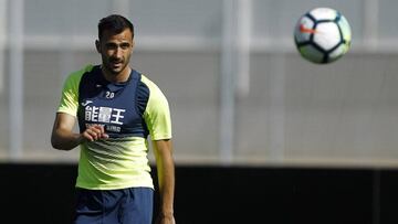Saunier en el entrenamiento.