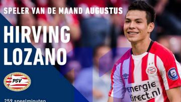 Hirving Lozano,elegido jugador del mes en la liga holandesa