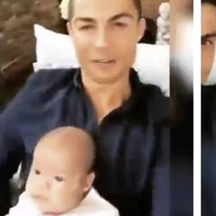 Cristiano Ronaldo y Georgina graban el primer vídeo junto a los mellizos, Eva y Mateo