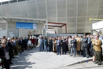 Minuto de silencio de los trabajadores del Real Madrid.