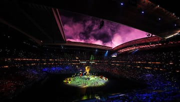 Imagen tomada en el Estadio Al Bayt durante la ceremonia de inauguración del Mundial de Qatar 2022.