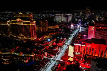 Impresionante panorámica de una parte del circuito en Las Vegas. 